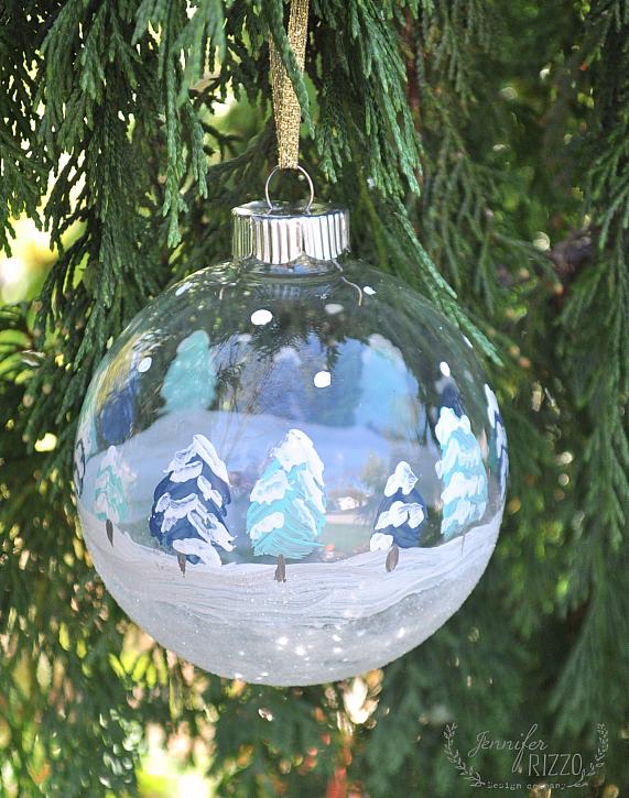 Hand Painted Winter Scene Ornaments